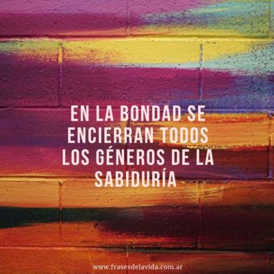 En la bondad se encierran todos los géneros de sabiduría