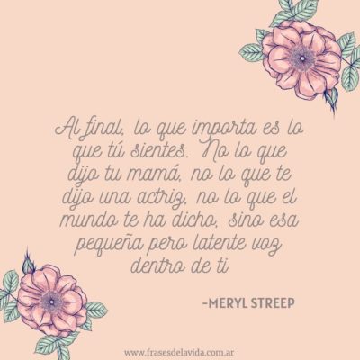 Lo que importa es lo que tu sientes
