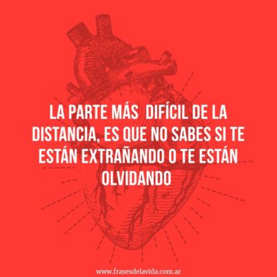 Nunca sabes si te están extrañando o te están olvidando