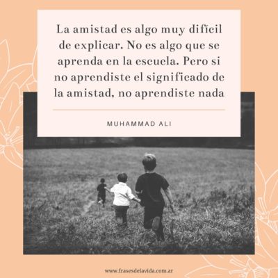 La amistad es algo muy difícil de explicar