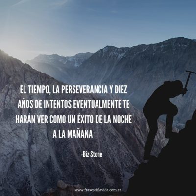El tiempo y la perseverancia es la clave para el éxito