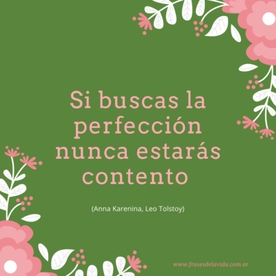 Si buscas la perfección nunca estarás contento