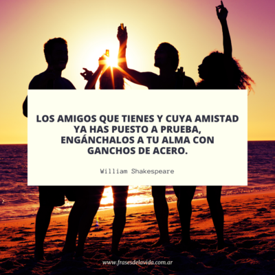Los amigos que tienes y cuya amistad ya has puesto a prueba, engánchalos a tu alma con ganchos de acero.