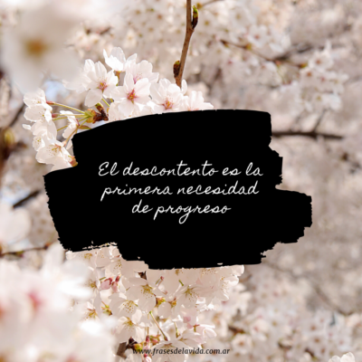 El descontento es la primera necesidad de progreso