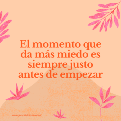 El momento que da más miedo es siempre justo antes de empezar