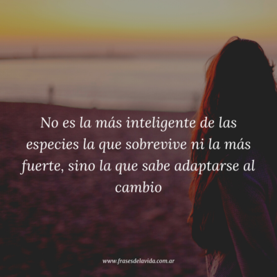 No es la más inteligente de las especies la que sobrevive ni la más fuerte, sino la que sabe adaptarse al cambio