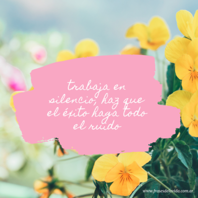 Trabaja en silencio, haz que el éxito haga todo el ruido
