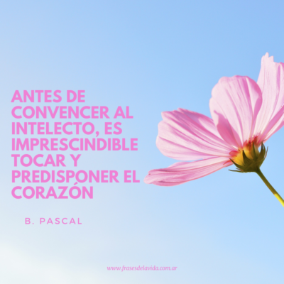 Antes de convencer al intelecto, es imprescindible tocar y predisponer el corazón