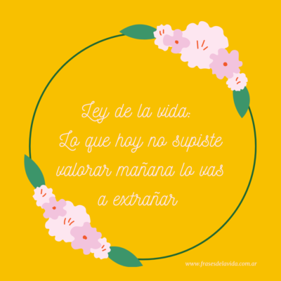 Ley de la vida: Lo que hoy no supiste valorar mañana lo vas a extrañar