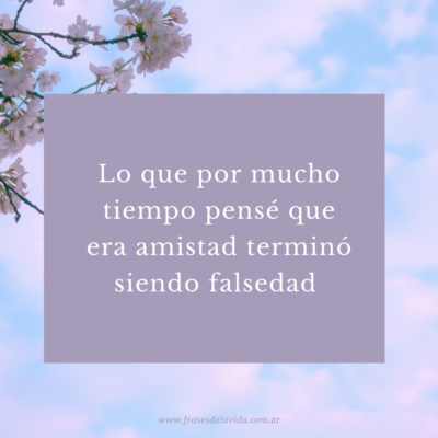 Lo que por mucho tiempo pensé que era amistad terminó siendo falsedad