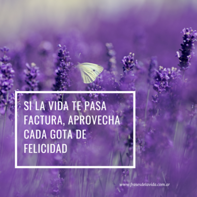 Si la vida te pasa factura, aprovecha cada gota de felicidad