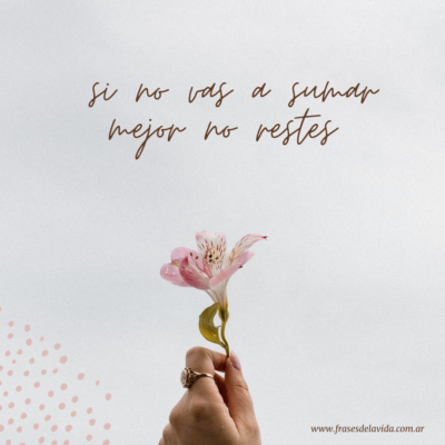 Si no vas a sumar mejor no restes