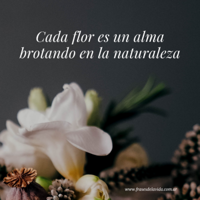 Cada flor es un alma brotando en la naturaleza