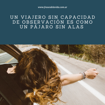 Un viajero sin capacidad de observación es como un pájaro sin alas