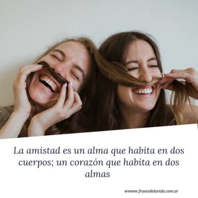 La amistad es un alma que habita en dos cuerpos; un corazón que habita en dos almas