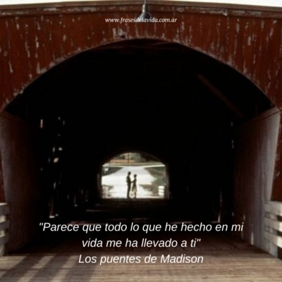 Parece que todo lo que he hecho en mi vida me ha llevado a ti (Los puentes de Madison)