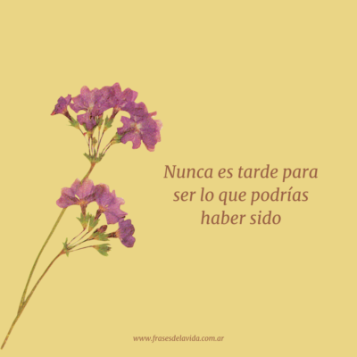 Nunca es tarde para ser lo que podrías haber sido