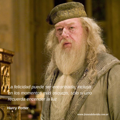 La felicidad puede ser encontrada, incluso en los momentos más oscuros, solo si uno recuerda encender la luz. – Harry Potter.