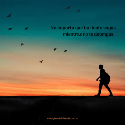 No importa qué tan lento vayas mientras no te detengas